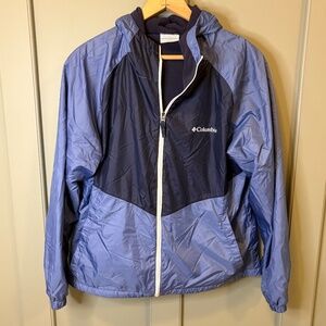 Columbia Jacket Blue May Valley Lined Hooded Windbreaker Women's Sz M Hiking